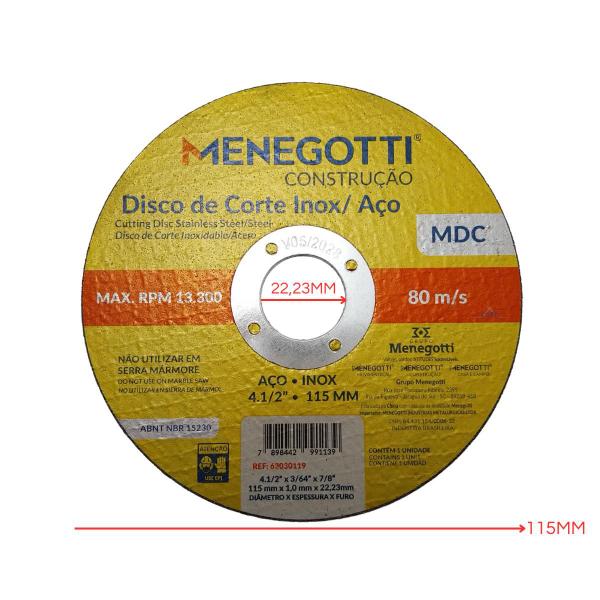 Imagem de 20x de Discos De Corte Fino Menegotti Inox 4.5