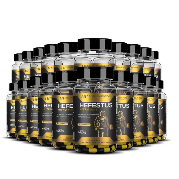 Imagem de 20x HEFESTUS NITRO FIRE FAT BURNING 60CP 530MG HF SUPLEMENTS