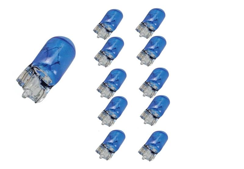 Imagem de 20x Lâmpadas Esmagada PingoT10 Azul 12v5w Vidro Super Branca