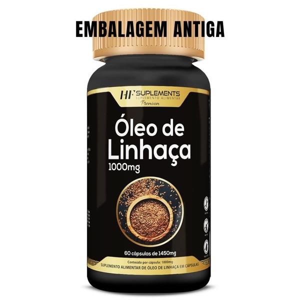 Imagem de 20x óleo de linhaça 1450mg 60caps premium hf suplements