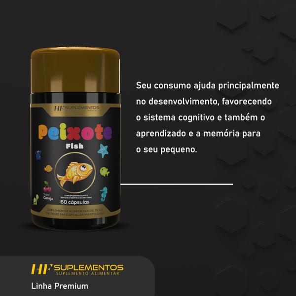 Imagem de 20x omega 3 kids crianças peixote sabor cereja preço atacado