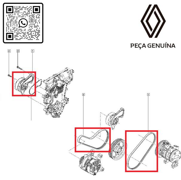 Imagem de 210102662r - kit de bomba de água - correia do alternador e ar condicionado - aditivo para radiador - 2014 em diante - kwid/logan ii/sandero ii