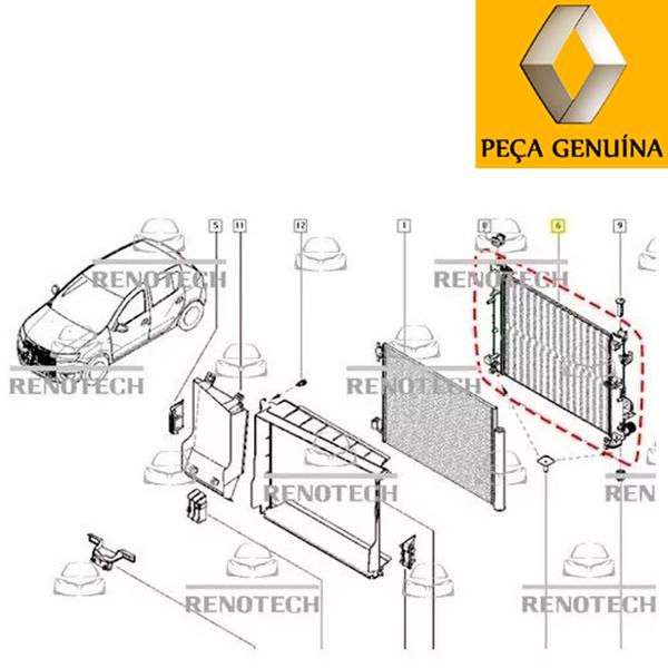 Imagem de 214105423r - radiador - acima 2014 - exceto 2.0 16v rs - sandero ii / logan ii