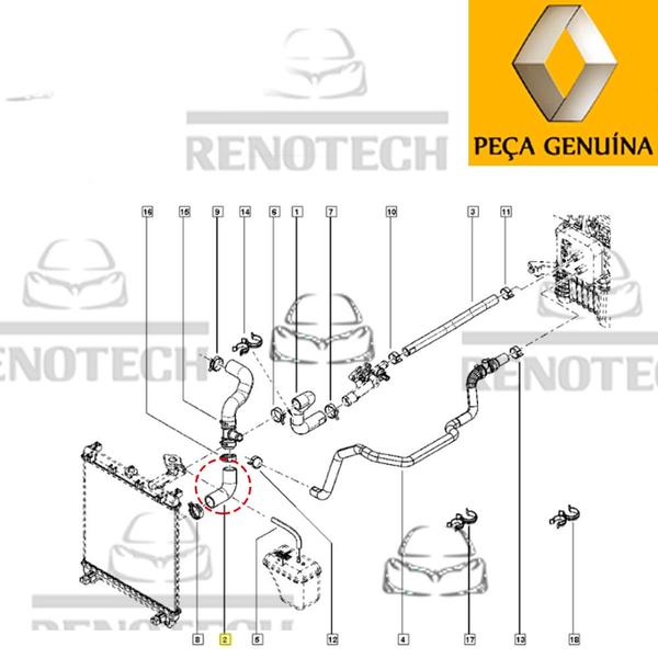 Imagem de 215018278r - mangueira inferior do radiador - motores 1.0 12v b4d - de 2016 em diante