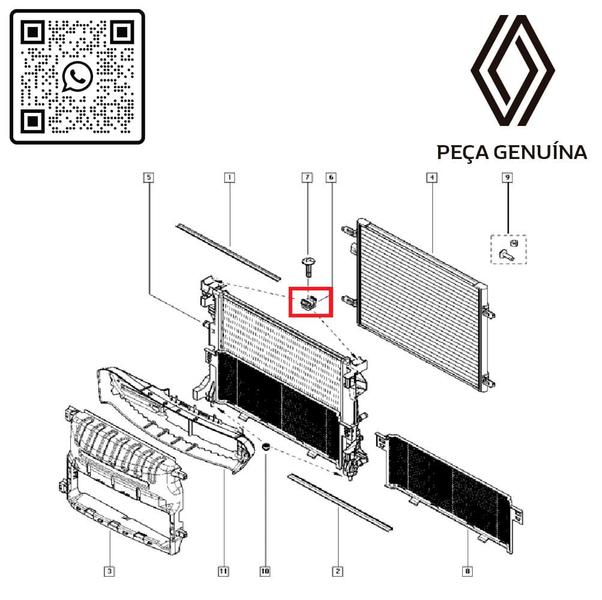 Imagem de 215060007r - coxim superior do radiador - logan/sandero/captur