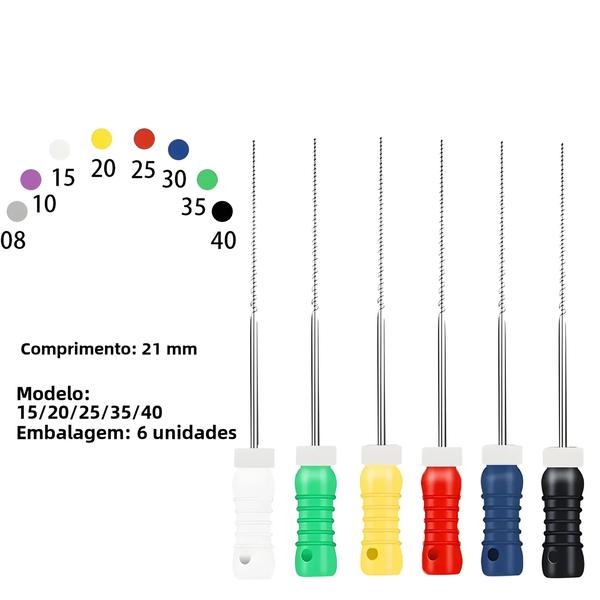 Imagem de 21mm 25mm De Aço Inoxidável Dental Raiz Canal Endo K Arquivo Instrumentos Endodonticos Para