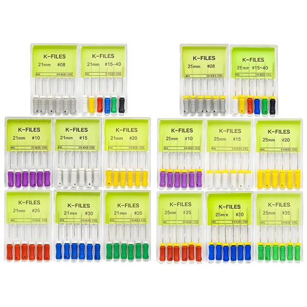 Imagem de 21mm 25mm De Aço Inoxidável Dental Raiz Canal Endo K Arquivo Instrumentos Endodonticos Para