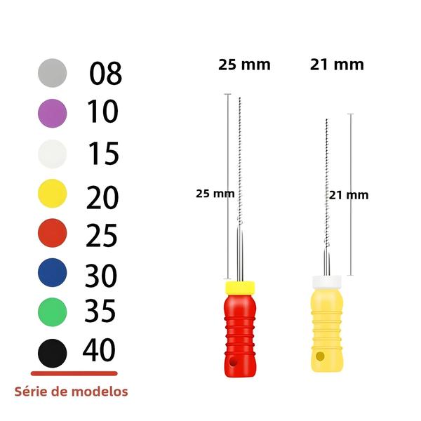 Imagem de 21mm 25mm De Aço Inoxidável Dental Raiz Canal Endo K Arquivo Instrumentos Endodonticos Para