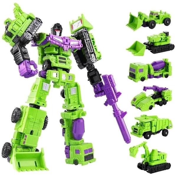 Imagem de 22 CM Mini Devastator 6 Em 1 Transformando Robô Figura De Ação Brinquedo Para Crianças Melhor