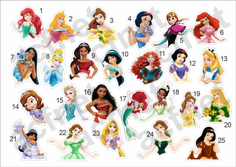 Imagem de 22 Topper Busto c/ haste - Princesas Disney - Prontos p/ Usar