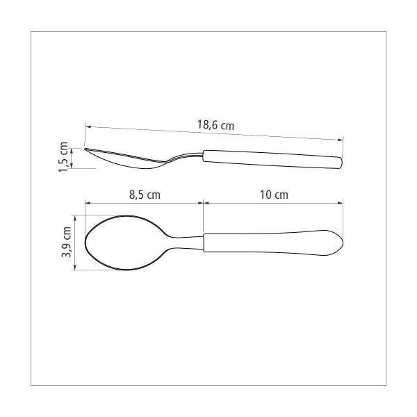 Imagem de 24 Colher De Mesa Inox Tramontina Leme Preto Ref 23183400