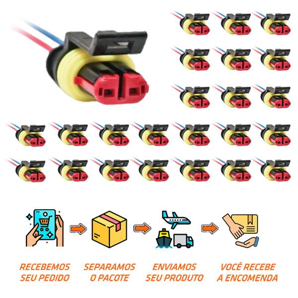 Imagem de 24 Conector Chicote Lanterna LED Lateral Facchini 2 vias