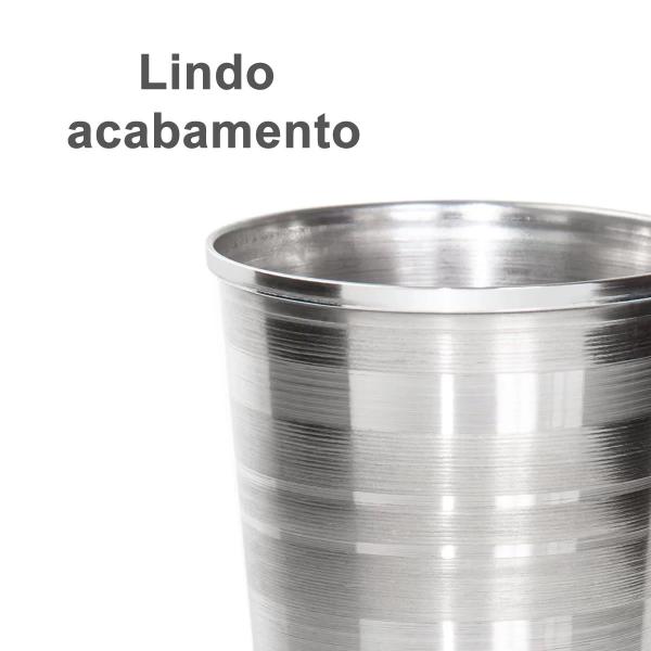 Imagem de 24 Copos  Aço inox Resistente Grande Cerveja Agua Suco 390ml