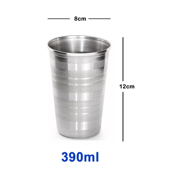 Imagem de 24 Copos  Aço inox Resistente Grande Cerveja Agua Suco 390ml