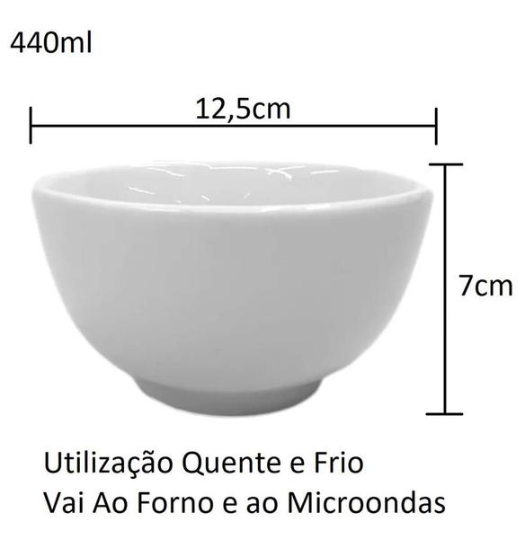 Imagem de 24  Cumbucas Tigela Porcelana 440ml Feijoada Sorvete Hotel