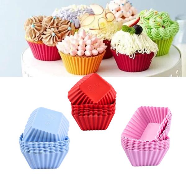 Imagem de 24 Forminhas de Silicone Antiaderente Cupcake Bolo Pudim Mini Forma Muffin Petit Gateau Cozinha