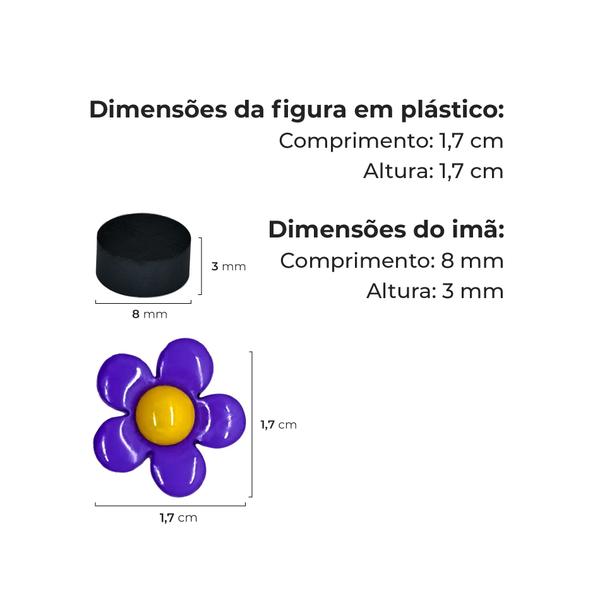 24 Imãs 3D Premium p/ Geladeira e Painel Flor Colorida - Mocasa Art Imagem de 24 Imãs 3D Premium p/ Geladeira e Painel Flor Colorida