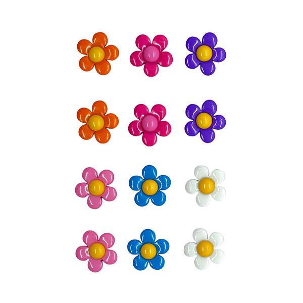 24 Imãs 3D Premium p/ Geladeira e Painel Flor Colorida - Mocasa Art Imagem de 24 Imãs 3D Premium p/ Geladeira e Painel Flor Colorida