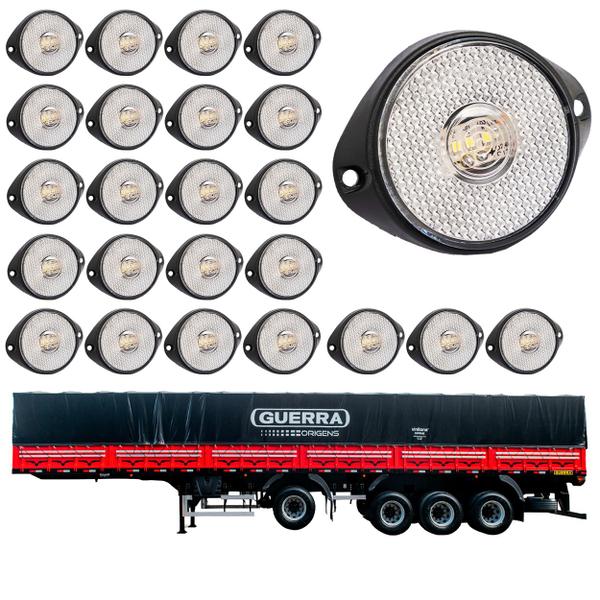 Imagem de 24 Lanterna Frontal Guerra LED Cristal 65mm c/ Suporte - Fio