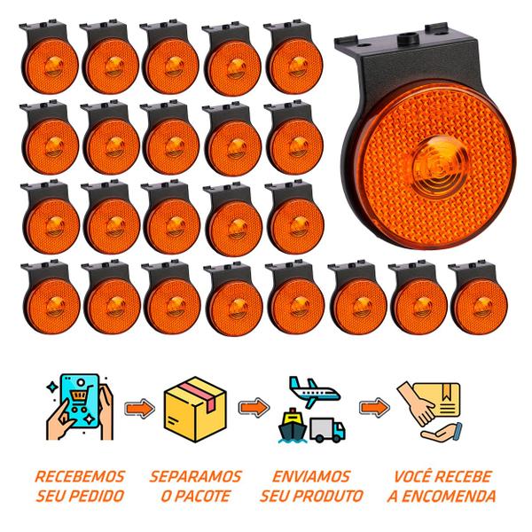 Imagem de 24 Lanterna Lateral Noma LED Âmbar 65mm Suporte - Conector