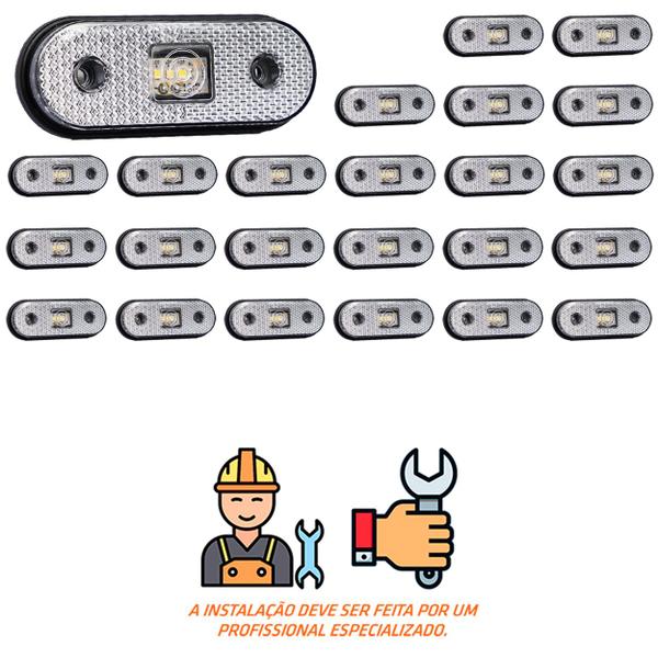 Imagem de 24 Lanterna Lateral Randon LED Cristal Saída Fios