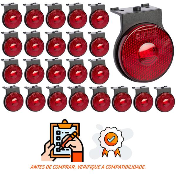 Imagem de 24 Lanterna Lateral Randon LED Rubi 65mm Suporte - Conector