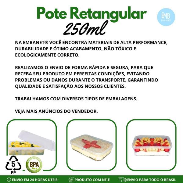 Imagem de 24 Marmita Fitness 250Ml Tampa Sem Lacre Freezer Microondas.