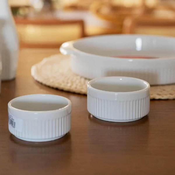 24 Molheiras Ramekins Porcelana 180ml Canelado Germer Restau Imagem de 24 Molheiras Ramekins Porcelana 180ml Canelado Germer Restau
