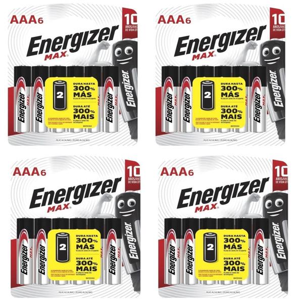 Imagem de 24 Pilha Alcalina Palito Energizer Max Power Seal Aaa 24 unid