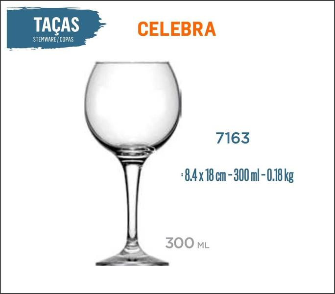 Imagem de 24 Taças Celebra 300ml - Vinho Tinto Rosé Branco Água