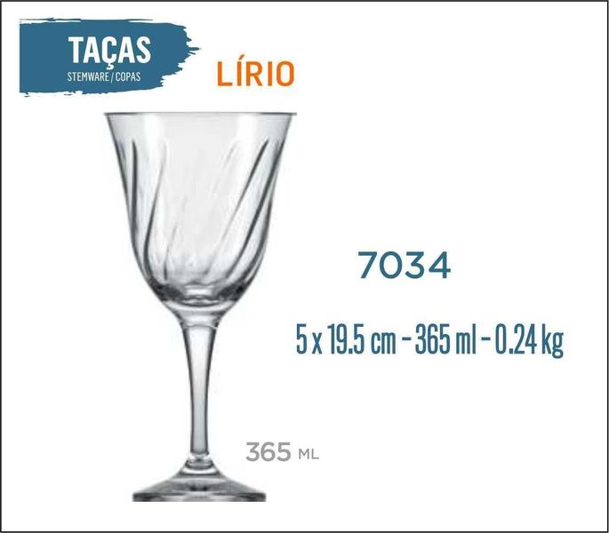 Imagem de 24 Taças Lírio 365ml - Vinho Branco Nadir