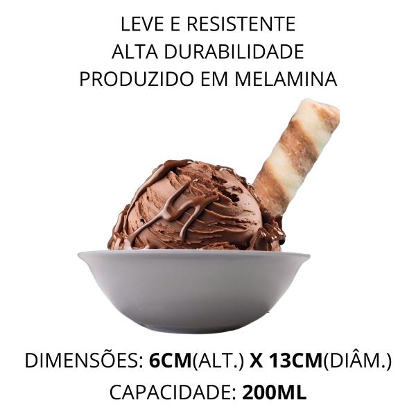 Imagem de 24 Tigelas Bowl Redonda Cinza De Melamina 200ml