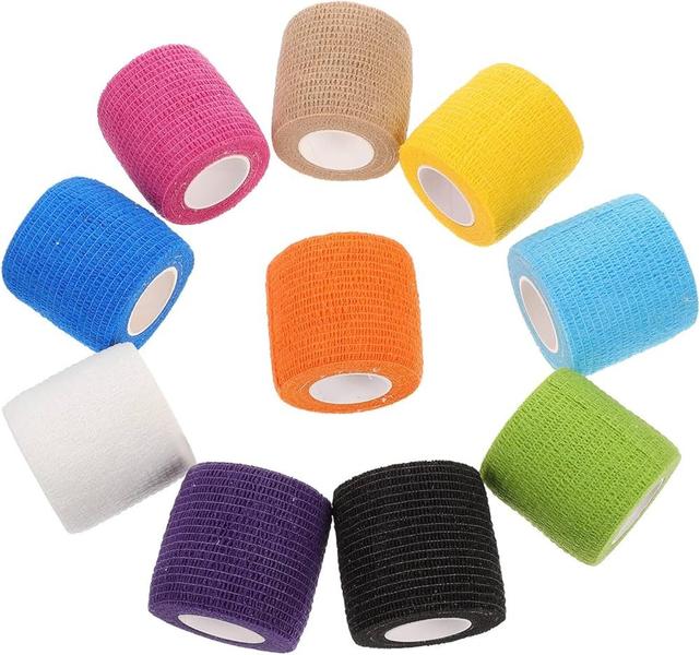 Imagem de 24 Unidades de Bandagem Coesiva Autocolante 5cm x 4,5m - Azul Celeste para Pets, Exercício Funcional, Tatuadores, Imobilização de Articulações