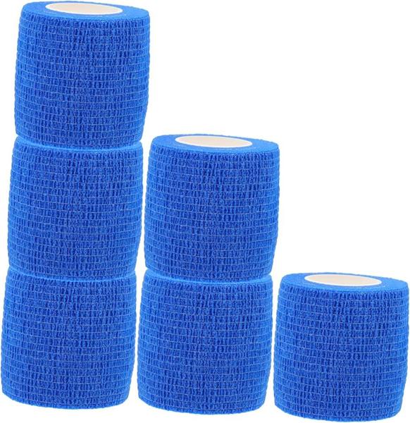 Imagem de 24 Unidades de Bandagem Coesiva Autocolante 5cm x 4,5m - Azul Marinho para Pets, Exercício Funcional, Tatuadores, Imobilização de Articulações