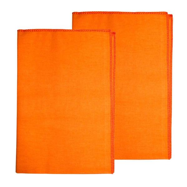 Imagem de 240 Peças Flanela Limpeza Laranja 28x28 Cm Atacado Flanela