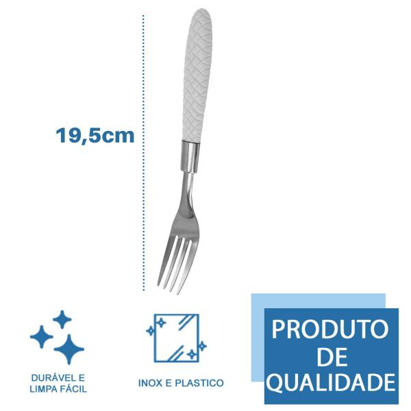 Imagem de 240 Talheres Blumenau Garfo Cabo Firme inox Cor Branco Luxo