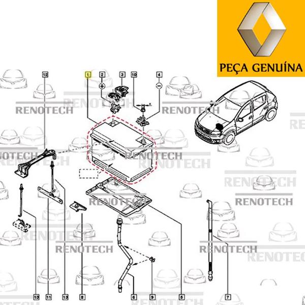 Imagem de 244105361r - bateria 12v 70amp - original - captur / fluence