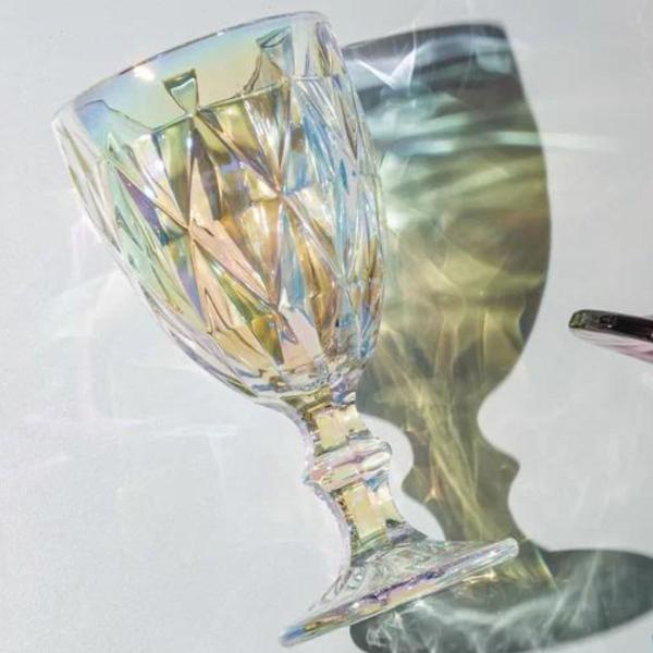 Imagem de 24UNI Taça Diamond FurtaCor 340ML Rainbow Eventos Água Suco