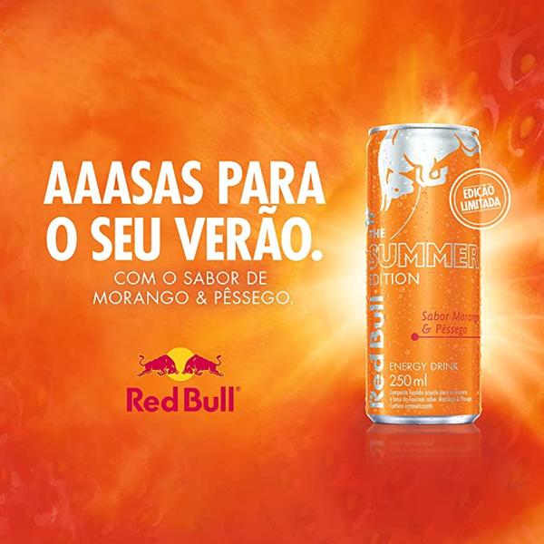 Imagem de 24x Energético RED BULL Morango e Pêssego 250ml