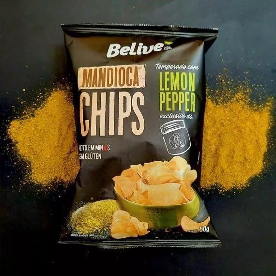 Imagem de 24x Mandioca Chips Lemon Pepper Belive 50g