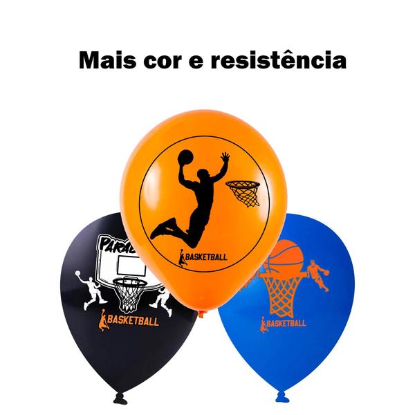 Imagem de 25 Bexigas Balão Festa Basquete Decoração Aniversário 11pol