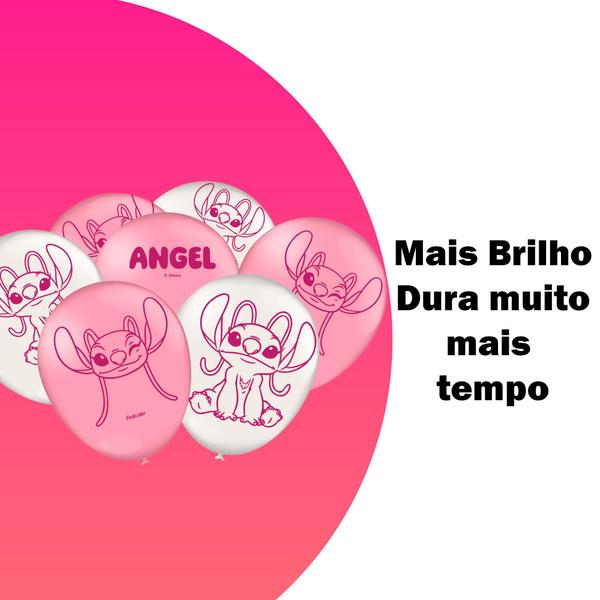 25 Bexigas Balão festa Stitch Rosa Decoração Angel 9pol - Festcolor Imagem de 25 Bexigas Balão festa Stitch Rosa Decoração Angel 9pol