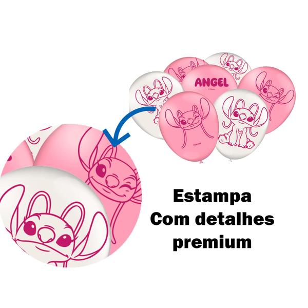 25 Bexigas Balão festa Stitch Rosa Decoração Angel 9pol - Festcolor Imagem de 25 Bexigas Balão festa Stitch Rosa Decoração Angel 9pol