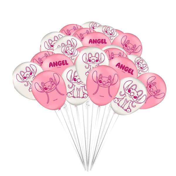 25 Bexigas Balão festa Stitch Rosa Decoração Angel 9pol - Festcolor Imagem de 25 Bexigas Balão festa Stitch Rosa Decoração Angel 9pol