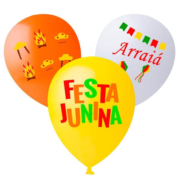 Imagem de 25 Bexigas balão n9 Decoração JUNINA FESTA JULINA