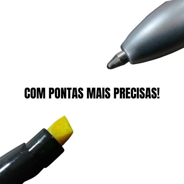 Imagem de 25 Canetas Branca Dupla Marca Texto E Esferografica M3000