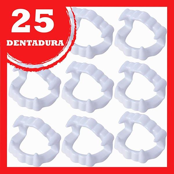 Imagem de 25 Dentaduras de Plástico Vampiro Sacolinha Festas -barato