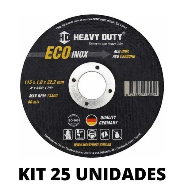 Imagem de 25 Discos De Corte Ecoinox  Heavy Duty 115mm 4.1/2