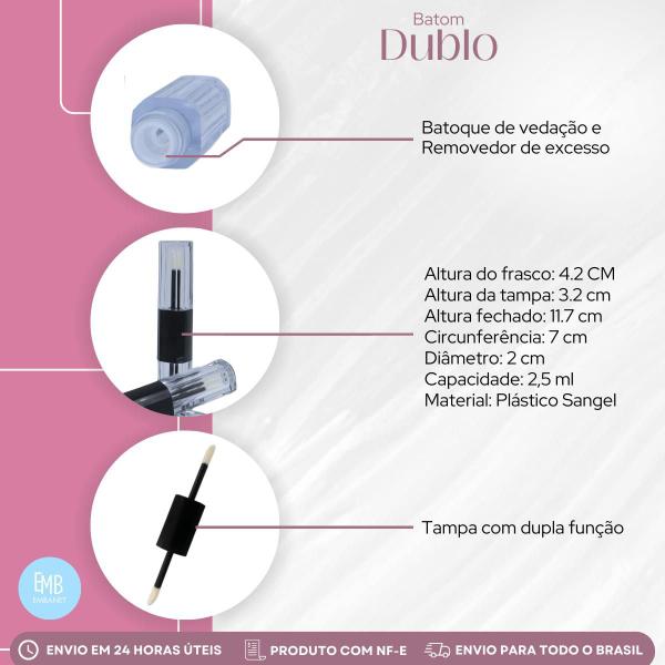 Imagem de 25 Frasco Para Gloss - Batom - Brilho Labial Dublo Mini 2,5ml