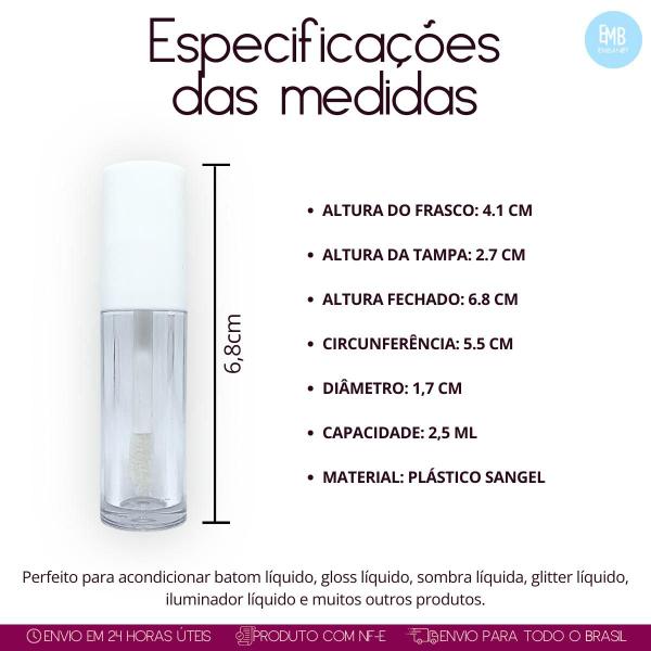 Imagem de 25 Frascos Para Batom/Gloss Labial Para Amostras 2,5ml 